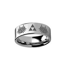 Legend of Zelda Majora Mask Triforce Tungsten Carbide EngravedMen's Wedding Ring- 2mm - 12mm Geeky Wedding, Mens Wedding Bands Tungsten, Tungsten Wedding Band, Tungsten Mens Rings, Engraved Ring, Tungsten Carbide Rings, Tungsten Wedding Bands, Tungsten Carbide, Men's Ring