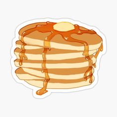 stack of pancakes with syrup on top sticker