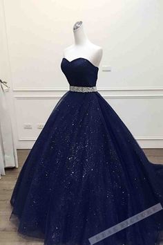 Dark blue tulle sweetheart sequins floor-length ball gown dress,130 on Storenvy Strapless Princess Ball Gown For Prom, Tulle Princess Dress With Sweetheart Neckline For Prom, Tulle Ball Gown Quinceanera Dress For Prom, Quinceanera Ball Gown With Tulle Skirt For Prom, Blue Glitter Tulle Ball Gown For Prom, Homecoming Tulle Ball Gown, Strapless Tulle Quinceanera Dress For Prom, Sweetheart Neckline Glitter Tulle Ball Gown For Debutante Ball, Wedding Ball Gown In Glitter Tulle With Sweetheart Neckline