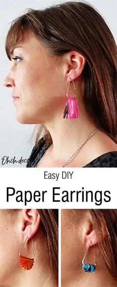 the instructions for how to make paper earrings