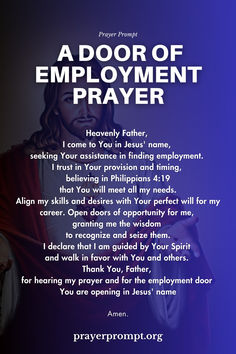 a prayer for the door of employment prayer