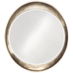 a round mirror is shown against a white background