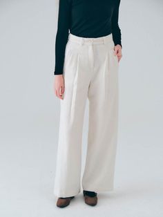 Composition : WOOL 75% NYLON 25%Country of Origin : Republic of Korea Elegant Wool Wide Leg Pants For Spring, Elegant Wide Leg Wool Pants For Spring, Chic Beige Wool Pants, Elegant Linen Bottoms For Fall, Elegant Linen Wide Leg Pants For Office, Elegant Linen Wide Leg Pants For Business Casual, Elegant Full-length Linen Wide Leg Pants, Elegant Full Length Wide Leg Linen Pants, Elegant Linen Wide Leg Workwear Pants