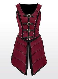 Lady Leather Armor red Studded Leather Armor, Dress Armor, Leather Armour, Elf Warrior, Costume Armour, Female Armor, Leather Armor, Viking Warrior, Vintage Punk