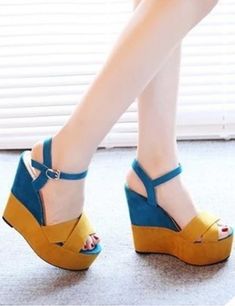 $49.90 - Blue and yellow mustard platform Wedge Heels. Those heeled wedge heels shoes are for elegant ladies, teens and feminine women. Women Wedges Sandals, Summer Shoes Wedges, Women Wedges, Women Casual Shoes, Womens Sandals Summer, Wedges Sandals, High Heel Wedges, Womens Sandals Wedges, Womens Summer Shoes