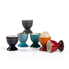 PRICES MAY VARY. Robust and Durable - Egg cup set is made of high temperature stoneware. Also, the amount of clay we need to make is increased by 15%, which will be more heat resistant and last longer. Can be used in Microwave up to 500°F.v Concise Design - This egg holder is as beautiful as it is functional. A glaze finish gives each item a unique finish that will look great. The clean glaze shows off the simple style and is a great choice for holiday gift giving. Perfect Sizes - The size of th Eggs Microwave, Egg Cups Holders, Ceramic Egg Cups, Vintage Egg Cups, Ceramic Egg, Soft Boiled Eggs, Soft Cooler, Egg Holder, Clean Dishwasher