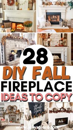 fall mantel decor, fall mantel ideas, fall fireplace decor ,fall fireplace ideas Lantern Fireplace Decor, Flowers For Fall, Lanterns Fireplace, Plaid Blankets