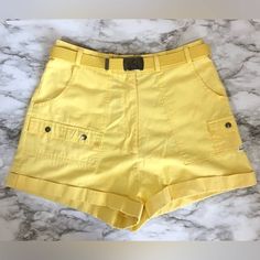 Vintage Vintage H.G. SPORT High Waisted Cargo Shorts  EUC. -High waist, short cargo shorts with pockets  -Matching belt included (some wear on the buckle and belt) -Very soft and lightweight fabric -Some moderate wear and pilling on the fabric, 2 stains on the back right side (see photos). Otherwise excellent vintage condition! -Fabric is see-through  -Smoke and pet free home  Size 14 (vintage sizing) looks like a modern size XS-S Please refer to measurement photos for size/fit Short Cargo Shorts, Short Cargo, 90s Mens, Wool Clothing, Shorts Cargo, Warm Sweaters, Pink Sequin, Black Ribbon, Vintage Wool