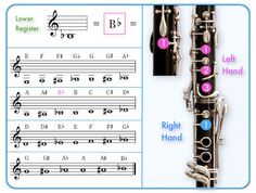 an instrument with musical notations and notes on the front, side, and back