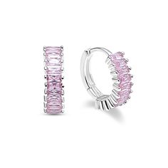 - Pink Huggie Hoop Earring with Cubic Zirconia Baguette  - 10mm diameter  - 4mm depth  - 925 sterling silver  - 14ct gold plated  - Also available in Silver or Gold (see separate listings)  Shipping: - Gift wrapped in a Havia pouch.  - Dispatched within 2 days. - Please note, international orders are sent International Standard (non tracked). If you would like tracking, please select the more expensive shipping option.  We are more than happy to help so please send any enquiries and we will get Barbie Inspired, Huggie Hoop Earrings, Jewelry Earrings Hoops, Favorite Jewelry, Cubic Zirconia, The Selection, Gold Plate, Jewelry Earrings, Hoop Earrings