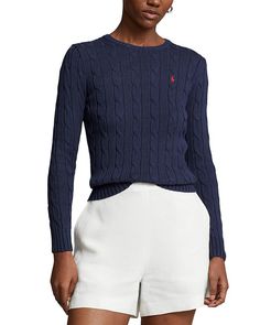 Ralph Lauren Cotton Cable Knit Sweater Women - Bloomingdale's Ralph Lauren Classic Cable Knit Sweater, Ralph Lauren Long Sleeve Cable Knit Sweater, Ralph Lauren Fitted Casual Sweater, Ralph Lauren Fitted Cable Knit Sweater, Fitted Ralph Lauren Cable Knit Sweater, Navy Cable Knit Crew Neck Top, Navy Fitted Sweater With Ribbed Cuffs, Fitted Navy Sweater With Ribbed Cuffs, Ralph Lauren Casual Cable Knit Sweater