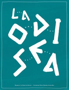 a poster with the words la diora written in white on a teal background