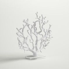 a white coral sculpture sitting on top of a table