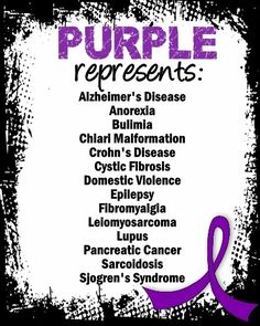 Chrons Disease, Crohns Awareness, Sjogrens Syndrome, Invisible Illness, Purple Ribbon, Neurology, Chronic Fatigue, Autoimmune Disease