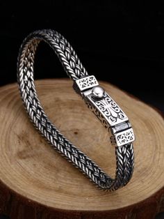 Mens Silver Jewelry, Silver Chain For Men, Braid Designs, Mens Bracelet Silver, Mens Silver Necklace, Braided Bracelet, Mens Silver Rings, Perfect Gift For Him, Bracelet For Men