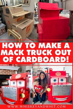 how to make a mack truck out of cardboard with pictures and text overlays