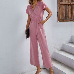 Women's Jumpsuit V-Neck Fashionable Jumpsuit Outfits Jumpsuit Outfit Black, Jumpsuit Outfits, Women Jumpsuit, Cheap Clothing, Elegant Birthday, Birthday Outfits, Casual Rompers, Jumpsuit Fashion, Cheap Clothes