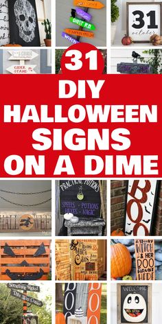 31 DIY Halloween signs on a dime. Halloween Street Signs Diy, Diy Painted Halloween Signs, Wooden Halloween Signs Diy, Halloween Signs And Sayings Diy, Cute Halloween Signs Diy, Boo Signs For Halloween Diy, Dollar Tree Halloween Signs, Halloween Diy Signs, Halloween Sign Ideas