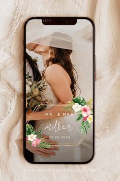 an iphone case with a wedding photo on it