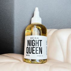 Night Queen - inspired by the beautiful queen of the night flower, with notes of black plum, white jasmine, and ylang ylang on a base of dark woods and musk. Our body oils are formulated using simple, skin-loving ingredients. These oils are light-weight and absorb quickly into the skin, to leave your skin feeling smooth and moisturized, but not greasy. Apply a small amount of oil onto your skin after a shower or bath to seal in moisture, and keep your skin feeling soft and moisturized all day. I Queen Of The Night Flower, Dry Skincare, Dry Body Oil, Queen Of The Night, Dark Woods, White Jasmine, Shower Oil, Body Hacks, Perfume Scents