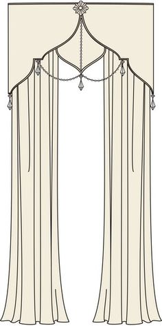 the front and back view of a white curtain