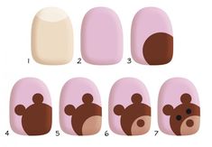 Gel Easter Nails, Spring Nails Designs 2023, Easter Nails Designs, Easter Nails Acrylic, Bear Nail Art, Girls Nail Designs, Nail Art For Kids, Kutek Disney, Animal Nail Art