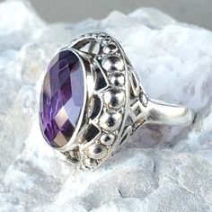 Nwt Designer Signed Nicky Butler 925 Sterling Silver Oval Faceted Purple Amethyst Solitaire Ladies Size 8 Ring. Comes With Original Nb Romance Card And Black Velvet Gift Pouch. Hallmarked Nb India 925. Purple Amethyst Ring, Gift Pouch, Amethyst Ring, Purple Amethyst, Womens Jewelry Rings, Black Velvet, Amethyst, Ring Size, Pouch