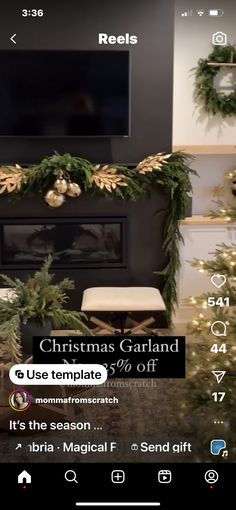 the christmas garland is hanging in front of the fireplace, and it's time to decorate