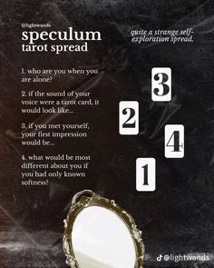 an advertisement for a tarot spread with numbers in the form of letters and numbers