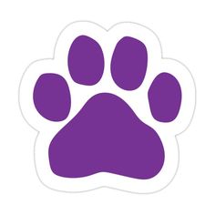 a purple paw sticker on a white background