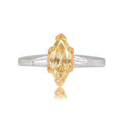 Alameda Ring - Estate Diamond Jewelry Yellow Saffire Ring, Saffire Ring, Fancy Yellow Diamond Ring, Estate Diamond Jewelry, Yellow Diamonds Engagement, Yellow Diamond Engagement Ring, Yellow Diamond Rings, Fancy Yellow Diamond, Baguette Diamond Rings