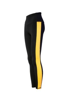 TVA Leggings are made from a high quality custom woven Twin-Flex™ fabric that is thick stretchy and durable, perfect for either cheering on your favorite team or working out in style and comfort. With distinguishable team colors and markings, Twin Vision allows you to feel a part of the game. Put on for your team! FEATURES Material: Twin-Flex™ (88% nylon 12% spandex) Full length Hidden waistband pocket for storing small items Fitted: snug to the body Medium rise waistband gives coverage & suppor Sporty Go-dry Tights For Training, Athleisure Sports Bottoms With Elastic Fit, Sporty Activewear With Side Stripes For Sports Events, Sporty Stretch Leggings With Breathable Material, Black Activewear With Contrast Color For Training, Sporty Stretch Activewear Long Pants, Sporty Stretch Long Pants Activewear, Sporty Stretch Leggings For Sports Season, Sporty Stretch Leggings For Sports