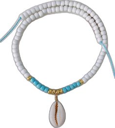 Seashell Bead Necklace, Beach Brunch, Sliding Knot Closure, Puka Shell, Sliding Knot, Beaded Choker Necklace, Light Turquoise, Seed Bead Necklace, Glass Seed Beads