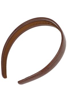 The L. Erickson Hermione Headband in Chocolate Brown is a stylish and versatile accessory designed to elevate your look with ease. This wide headband, wrapped in luxurious faux leather, is perfect for adding a touch of sophistication to any outfit, whether you're going for a chic everyday style or a more polished look for a special occasion. With its rich Chocolate Brown color and sleek design, the Hermione Headband complements a wide range of hairstyles and outfits.The 1 1/4" wide band is just Brown Headband, Hair Accessories Ponytail, Leather Headband, Chocolate Brown Color, Leather Headbands, Chocolate Brown Colour, Padded Headband, Top Knot Headbands, Claw Hair Clips