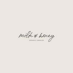 the logo for milk and honey organic candles