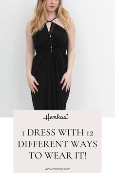 Do you own a henkaa ivy dress? If so here are 12 different ways to style it? Don't own a convertible dress or henkaa ivy dress yet? Click this pin and you can purchase one of our comfortable dresses and multiwrap dresses today! Wardrobe Challenge, Heavy Clothing, Ivy Dress, Comfortable Dresses, Travel Dress