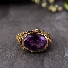 signet stone cut Amethyst Ring, Ring for Man/Women, Silver Ring, 22k Gold fill, Statement Bohemian Ring, Amethyst Signet Stone jewelry, boho Enjoy Free Shipping on All Orders Product Description:- *Handmade item *Dispatches from a small business in India *Materials         :-   Brass,  *Band colour    :-   Gold,  *Style                 :-   Boho & hippie *Can be personalized Ring Type                :-     Ring SIZE           :-    All Size Are Available. Choose From Variation. METAL           :-    Pure  Brass or 925 sterling silver ( Nickel  Free Ring )                              :-    All Metal Are Available. Choose From Variation.  Gemstone               :-     Amethyst Stone Shape           :-     Oval Ring can be customized on request and gemstone can be made to any gemstone you wa Bohemian 14k Gold Gemstone Jewelry, Handmade Amethyst Ring In Yellow Gold, Handmade Gold Amethyst Ring, Bohemian Amethyst Ring With Gemstone Accents As Gift, Gold Amethyst Ring With Spiritual Style, Gold Amethyst Ring Spiritual Style, Bohemian Amethyst Gemstone Ring For Anniversary, Bohemian Oval Amethyst Ring For Anniversary, Spiritual Gold Amethyst Ring