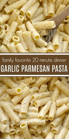 this is an image of garlic parmesan pasta