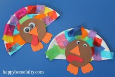 paper plate turkeys made with construction paper