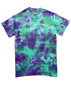 The Joker - Purple and Green Scrunch Tie Dye T-Shirt Welcome to Essex Tie Dye This T-Shirt has been designed and hand dyed in the UK.  All items in our shop are hand dyed and due to the unique nature of tie dye the colour and patterns will vary from image. If you want to see our OTHER 2TONE DESIGNS click https://www.etsy.com/uk/shop/EssexTieDye?ref=seller-platform-mcnav&section_id=41565259 To see our FULL RANGE of Tie Dye items VISIT OUR HOME PAGE here https://www.etsy.com/uk/shop/EssexTieDye?re Hand Dyed Relaxed Fit Graphic Tee, Relaxed Fit Hand Dyed Graphic Tee, Multicolor Relaxed Fit Soft-washed T-shirt, Casual Hand Dyed Tie-dye Tops, Bleached Tie-dye Crew Neck T-shirt, Tie-dye Cotton T-shirt, Hand Dyed Tie-dye Graphic Tee, Hand Dyed Tie Dye Graphic Tee, Multicolor Bleached Relaxed Fit T-shirt