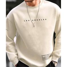 Super Stylish Ships In 5-10 Business Days Trendy Beige Crew Neck Sweatshirt, Trendy Beige Sweatshirt Relaxed Fit, Trendy Beige Relaxed Fit Sweatshirt, Beige Relaxed Fit Trendy Sweatshirt, Beige Letter Print Top For Streetwear, Beige Letter Print Sweater For Spring, Cream Long Sleeve Letter Print Sweatshirt, Beige Long Sleeve T-shirt With Graphic Print, Cream Crew Neck Top For Streetwear