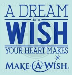 a dream is a wish your heart makes make a wish blue and white typo print