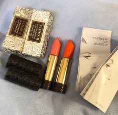 Hello and Welcome to LiamBySevanna! Prior-purchasing any listing from this shop, please Ask question/s, Request additional photos, to make sure the listed item, is the right choice for you! Per our store policy we don't accept returns Listing is for: Lot of two 1960 Revlon Lip stick W/Original box Vanity Decor ~ Fire Coral ~ Status Red ~  W/Original box ~ Vanity Decor ~ NOT FOR USE!! as for the lipstick is dried-out! ~ Comes with it's original box, paper & the lipstick intact (unusable).  advertisement picture is not included the listing.  Reminder: You can "always" prevent any wrong purchase/s by Communicating, Inquiring and Questioning Prior making any Purchase! We provide pictures and share any info known about the listing accordingly. Don't assume, please ask. Thank you Kindly. Advertisement Picture, Revlon Lip, Lipstick Case, Vanity Decor, Box Paper, Vanity Storage, Toiletry Storage, Revlon, Lip Makeup