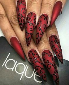 model unghii ascutite cu model Gothic Nails, Super Nails, Nailed It, Fancy Nails, Stiletto Nails, Gorgeous Nails, Holiday Nails, Halloween Nails