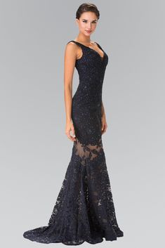 Long Sleeveless Illusion Cutout Lace Dress by Elizabeth K GL2249-Long Formal Dresses-ABC Fashion Dresses Pageant, Figure Flattering Dresses, Mermaid Prom Dresses Lace, Gowns Elegant, Mermaid Evening Gown, Trumpet Dress, Prom Long, Affordable Prom Dresses, Plus Size Formal Dresses