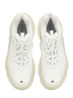 Find BALENCIAGA Triple S Clear Sole Sneakers on Editorialist. Back pull loop. Front lace-up closure. Embroidered details. Logo details. Vintage effect many vary. Mesh lining. Rubber midsole. Rubber sole Balenciaga Triple S Clear Sole, Balenciaga Men, Balenciaga Women, Vintage Effect, Sole Sneakers, Embroidered Details, Balenciaga Triple S, Crossbody Messenger Bag, Work Bags