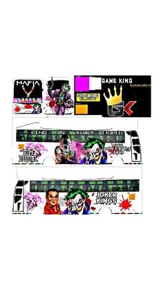 two boxes with different designs on them, one has joker and the other has harley