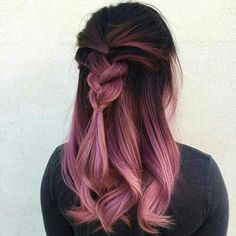 Balayage Fun Colors, Colorful Balayage Hair, Dark Pink Hair Color Ideas, Pinterest Painting, Painting Lines, Ombré Balayage, Pink Balayage, Ombre Hair Color Ideas, Colorful Hairstyles