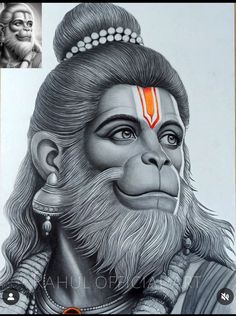 Hanuman Ji Sketch Pencil, Pencil Shading Drawings, Krishna Portrait, Hanuman Ji Drawing, Trending Drawing, Hanuman Dada, Yashoda Krishna, Ganpati Songs