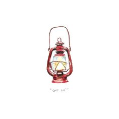 an old fashioned red lantern with a light on the front and side, which reads you're lit